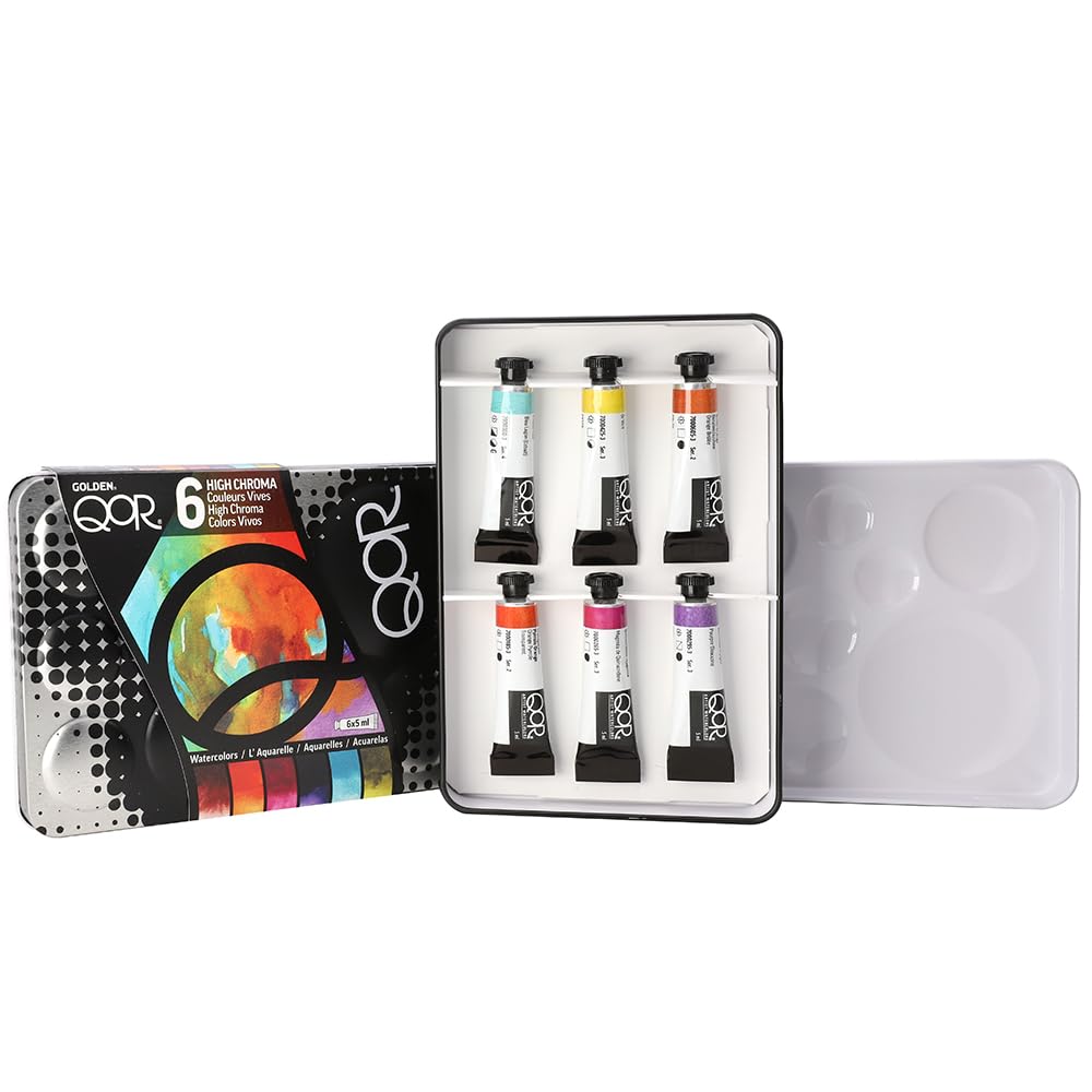 Amazon.com: QoR High Chroma 6 Set by GOLDEN, 6 x 5 ml tubes